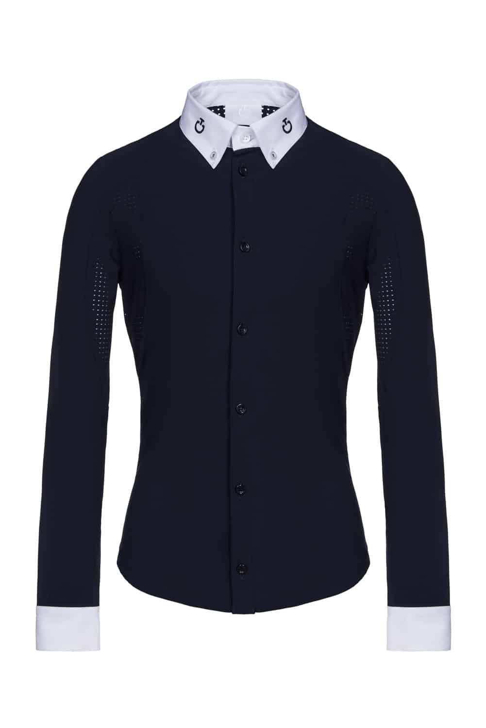 Сорочка турнірна для хлопчика з довгим рукавом Jersey Perforated від Cavalleria Toscana Сорочка турнірна для хлопчика з довгим рукавом Jersey Perforated від Cavalleria Toscana