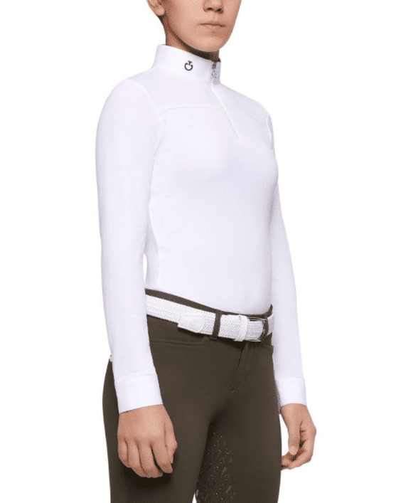 Поло турнірне для дівчинки з довгим рукавом Piquet від Cavalleria Toscana Поло турнірне для дівчинки з довгим рукавом Piquet від Cavalleria Toscana