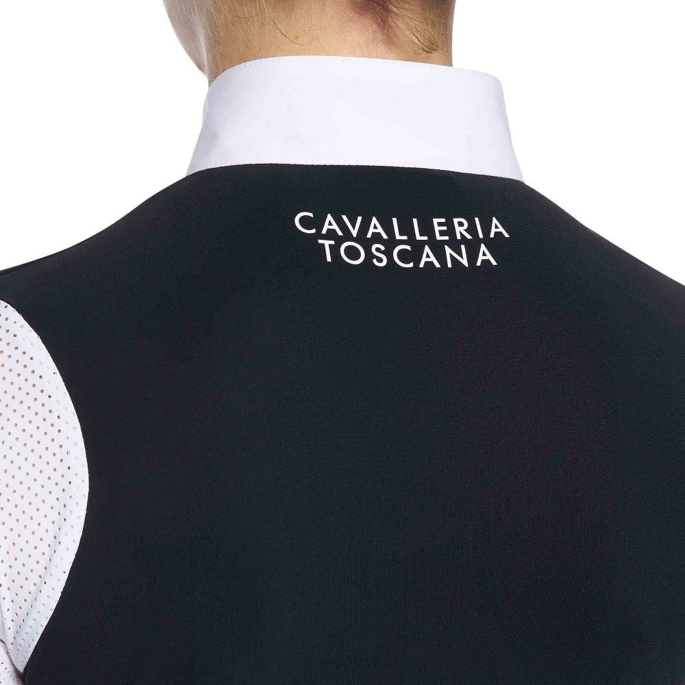 Поло турнірне для дівчинки з довгим рукавом Jersey Perforated від Cavalleria Toscana Поло турнірне для дівчинки з довгим рукавом Jersey Perforated від Cavalleria Toscana