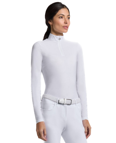 Поло турнірне жіноче з довгим рукавом Warm Jersey w/Jacquard Insert від Cavalleria Toscana